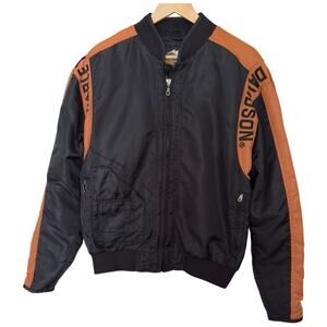 Harley Davidson Bar and Shield Moto Riding Jacket Nylon Orange Black Size M